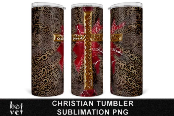 Christian Cross Tumbler PNG for Crafts and Branding