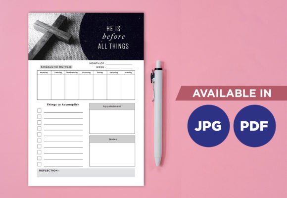 Christian Planner Print Templates