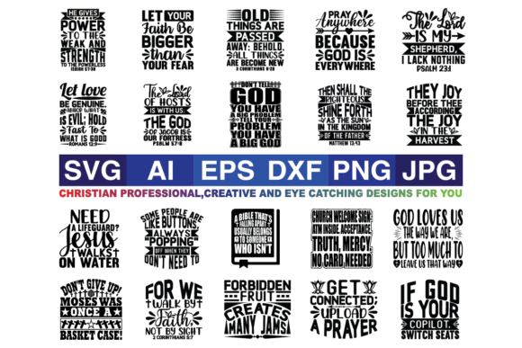 Christian Quotes SVG Bundle for Blog Designers
