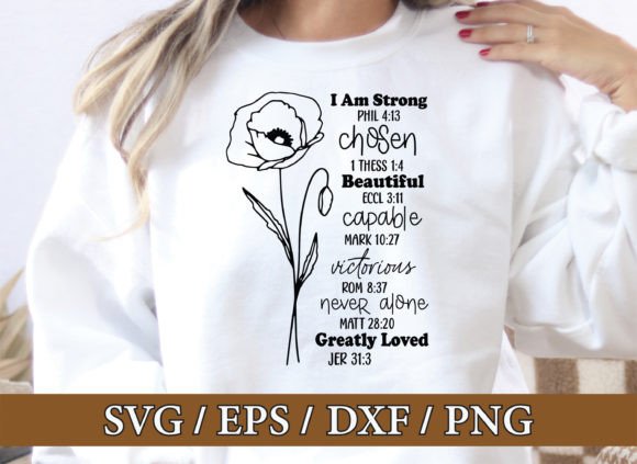 I Am Strong SVG for T-Shirt Designs & Christian Crafts