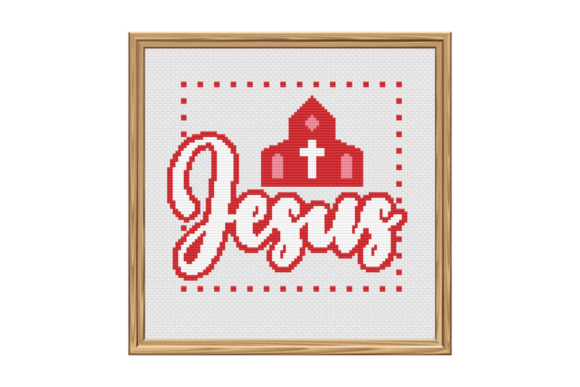 Jesus Cross Stitch Pattern for Brand Design