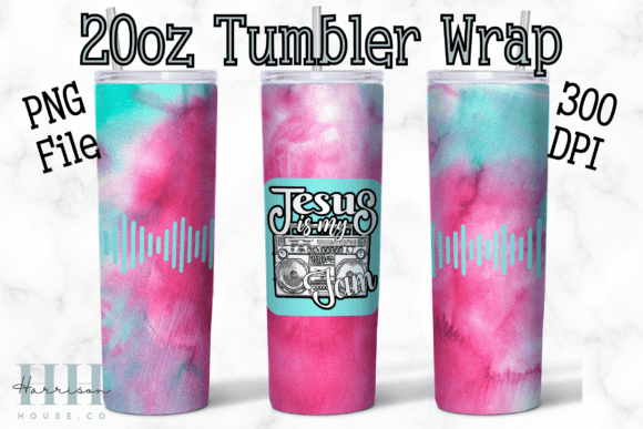 Jesus is My Jam Tie Dye Tumbler PNGs for Crafts & Branding