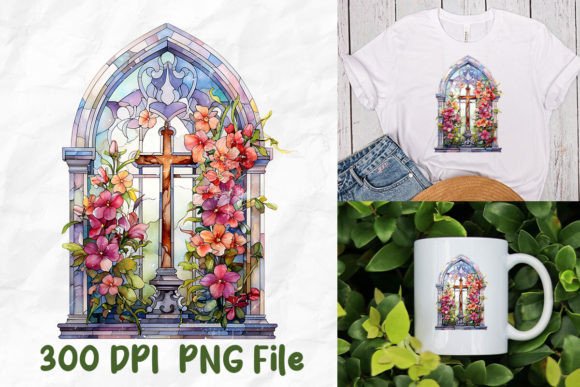Jesus Stained Glass Cross Flowers: T-Shirt Designs Review